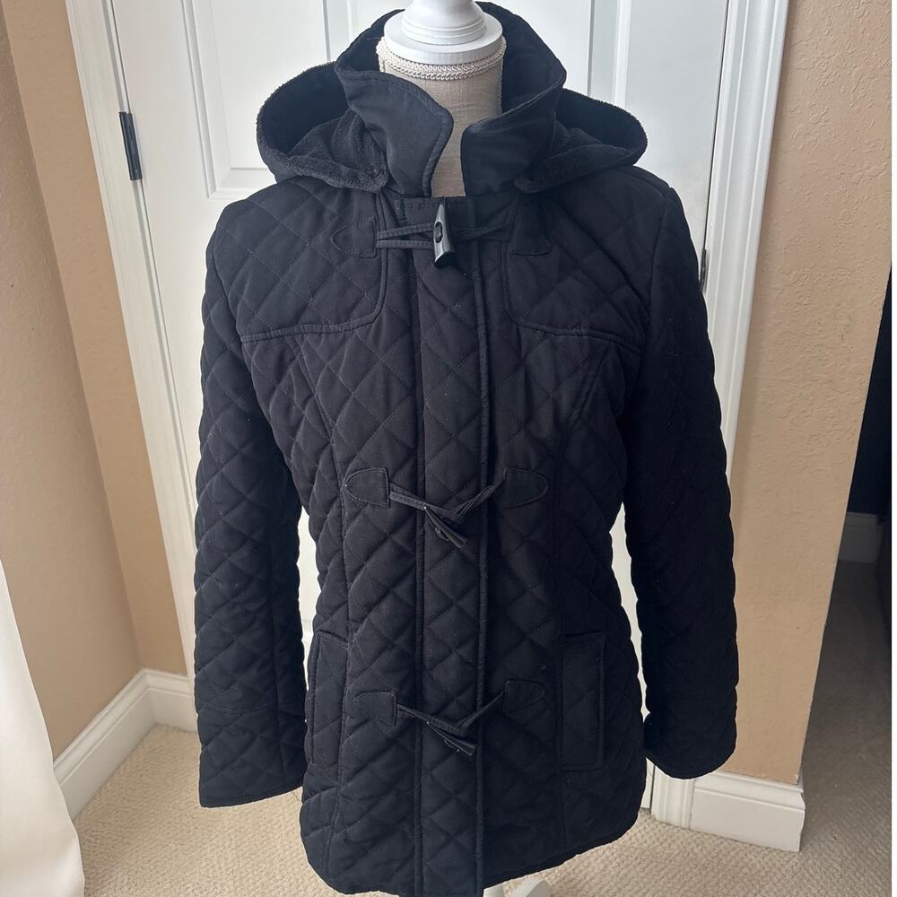 ESPIRIT Quilted  Full Zip with Unique Bear Claw Accent ToggleJacket Size L
